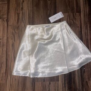 cream colored, silk like skirt